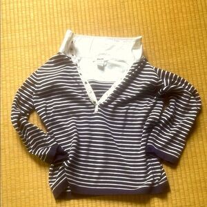 Alia blue & white cotton terry and white cotton broadcloth